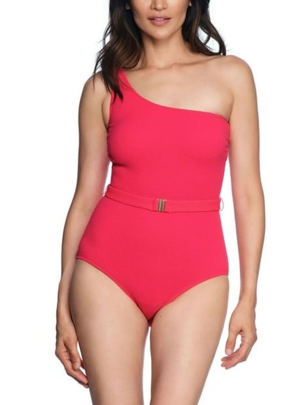Loft | NWT Bright Pink Asymmetrical Textured One-Piece Swimsuit Size XXL